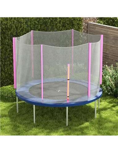 SPORTNOW 10ft Trampoline Net Replacement with 6 Plastic Pole Covers, Weather-Resistant Trampoline Netting Replacement with Zippe