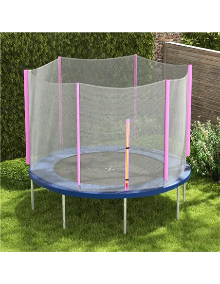 SPORTNOW 10ft Trampoline Net Replacement with 6 Plastic Pole Covers, Weather-Resistant Trampoline Netting Replacement with Zippe