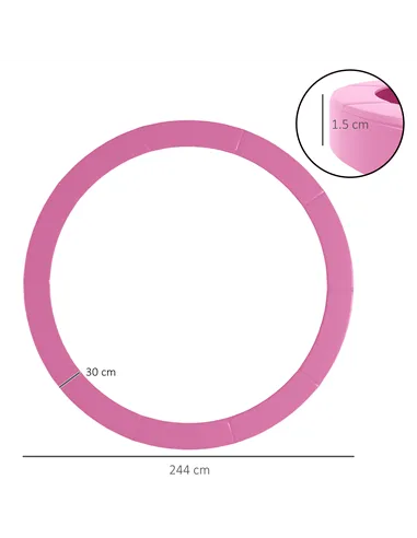 SPORTNOW 8FT Trampoline Spring Cover, Plastic Trampoline Pad Replacement with Elastic Cord, Waterproof, UV Resistant and Tear-Re