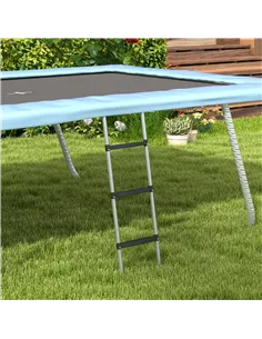 SPORTNOW Galvanised Steel Trampoline Ladder, 2 Steps/3 Steps Outdoor Trampoline Accessories for 6ft, 8ft, 10ft, 12ft, 13ft, 14ft 2