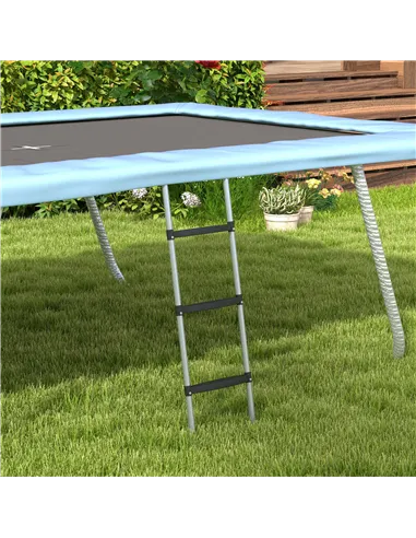 SPORTNOW Galvanised Steel Trampoline Ladder, 2 Steps/3 Steps Outdoor Trampoline Accessories for 6ft, 8ft, 10ft, 12ft, 13ft, 14ft