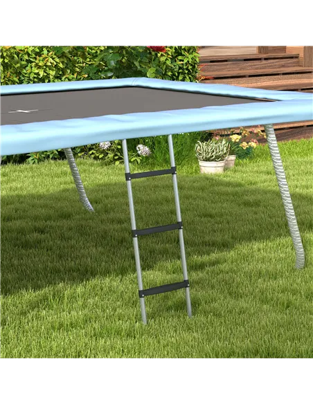 SPORTNOW Galvanised Steel Trampoline Ladder, 2 Steps/3 Steps Outdoor Trampoline Accessories for 6ft, 8ft, 10ft, 12ft, 13ft, 14ft