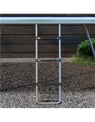 SPORTNOW Galvanised Steel Trampoline Ladder, 2 Steps/3 Steps Outdoor Trampoline Accessories for 6ft, 8ft, 10ft, 12ft, 13ft, 14ft