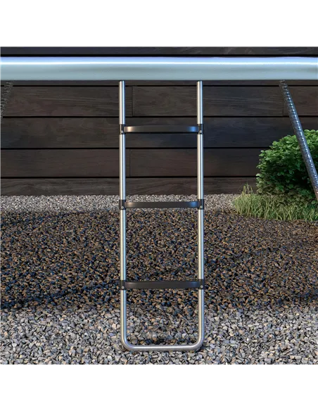 SPORTNOW Galvanised Steel Trampoline Ladder, 2 Steps/3 Steps Outdoor Trampoline Accessories for 6ft, 8ft, 10ft, 12ft, 13ft, 14ft