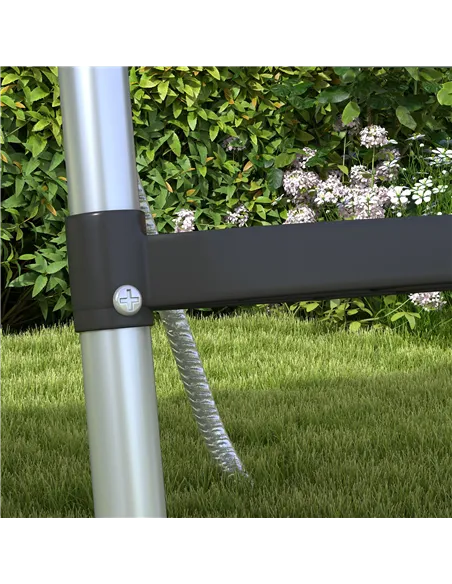 SPORTNOW Galvanised Steel Trampoline Ladder, 2 Steps/3 Steps Outdoor Trampoline Accessories for 6ft, 8ft, 10ft, 12ft, 13ft, 14ft