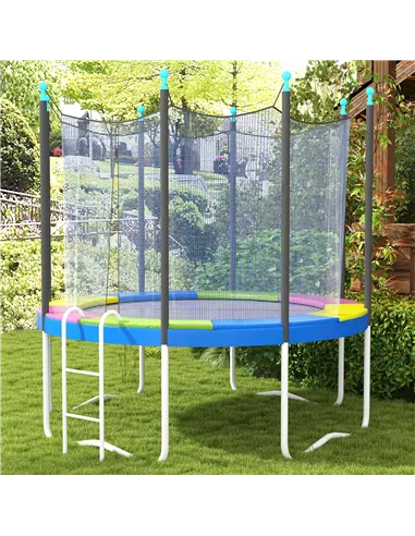 SPORTNOW 8FT Trampoline Spring Cover, Plastic Trampoline Pad Replacement with Elastic Cord, Waterproof, UV Resistant and Tear-Re