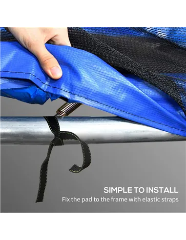 SPORTNOW 8FT Trampoline Spring Cover, Plastic Trampoline Pad Replacement with Elastic Cord, Waterproof, UV Resistant and Tear-Re