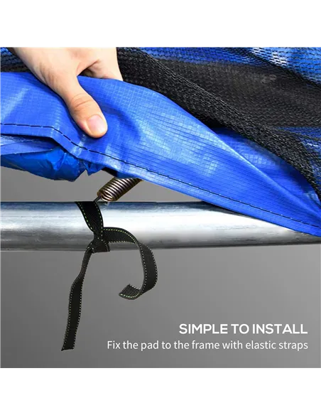 SPORTNOW 8FT Trampoline Spring Cover, Plastic Trampoline Pad Replacement with Elastic Cord, Waterproof, UV Resistant and Tear-Re