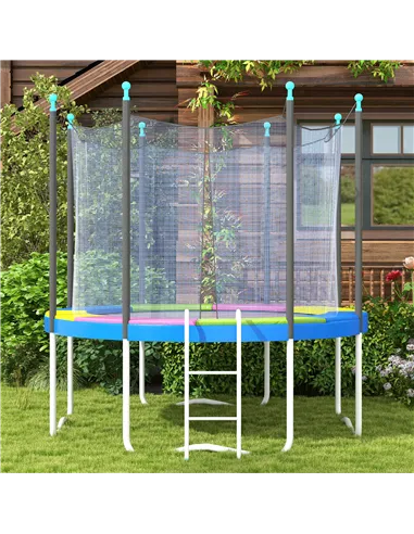 SPORTNOW 8FT Trampoline Spring Cover, Plastic Trampoline Pad Replacement with Elastic Cord, Waterproof, UV Resistant and Tear-Re