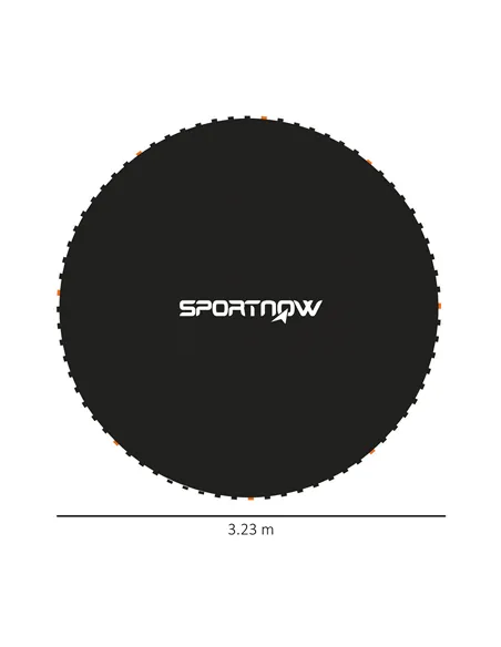 SPORTNOW Replacement Trampoline Mat with Spring Pull Tool, 72 V-Hooks, for 12ft Trampoline using 14cm Springs, Black