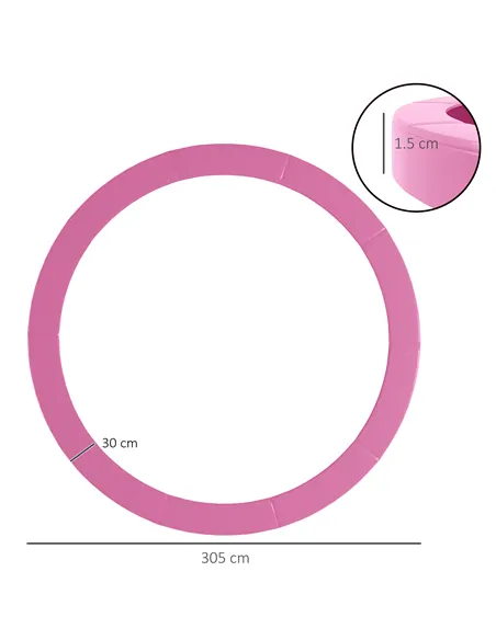 SPORTNOW 10FT Trampoline Spring Cover, Plastic Trampoline Pad Replacement with Elastic Cord, Waterproof, UV Resistant and Tear-R