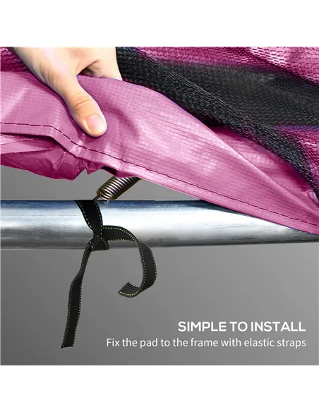 SPORTNOW 10FT Trampoline Spring Cover, Plastic Trampoline Pad Replacement with Elastic Cord, Waterproof, UV Resistant and Tear-R