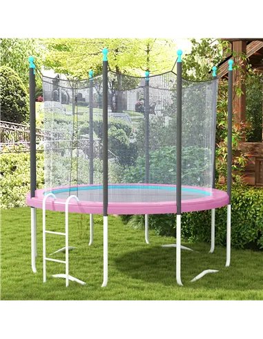 SPORTNOW 10FT Trampoline Spring Cover, Plastic Trampoline Pad Replacement with Elastic Cord, Waterproof, UV Resistant and Tear-R