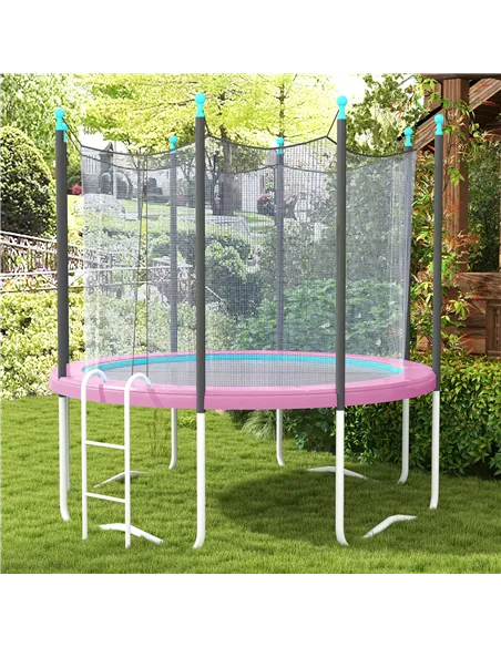 SPORTNOW 10FT Trampoline Spring Cover, Plastic Trampoline Pad Replacement with Elastic Cord, Waterproof, UV Resistant and Tear-R