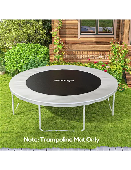 SPORTNOW Trampoline Replacement Mat with Spring Pull Tool, 54 V-Hooks, for 10ft Trampoline using 14cm Springs, Black