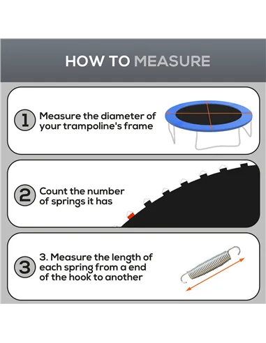 SPORTNOW Trampoline Replacement Mat with Spring Pull Tool, 54 V-Hooks, for 10ft Trampoline using 14cm Springs, Black