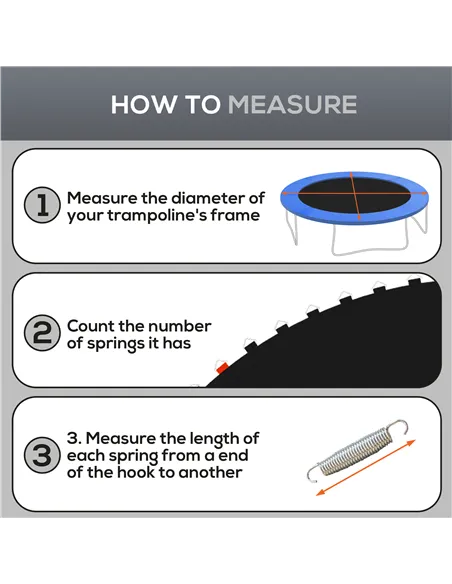 SPORTNOW Trampoline Replacement Mat with Spring Pull Tool, 54 V-Hooks, for 10ft Trampoline using 14cm Springs, Black