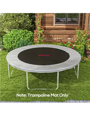 SPORTNOW Replacement Trampoline Mat with Spring Pull Tool, 72 V-Hooks, for 12ft Trampoline using 14cm Springs, Orange