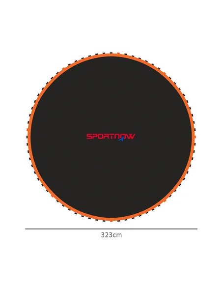 SPORTNOW Replacement Trampoline Mat with Spring Pull Tool, 72 V-Hooks, for 12ft Trampoline using 14cm Springs, Orange