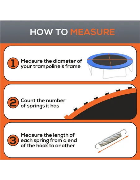 SPORTNOW Replacement Trampoline Mat with Spring Pull Tool, 72 V-Hooks, for 12ft Trampoline using 14cm Springs, Orange