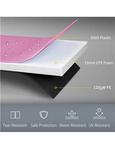 SPORTNOW 12FT Trampoline Spring Cover, Plastic Trampoline Pad Replacement with Elastic Cord, Waterproof, UV Resistant and Tear-R