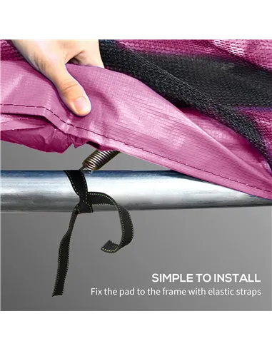 SPORTNOW 12FT Trampoline Spring Cover, Plastic Trampoline Pad Replacement with Elastic Cord, Waterproof, UV Resistant and Tear-R