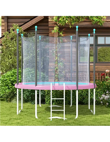 SPORTNOW 12FT Trampoline Spring Cover, Plastic Trampoline Pad Replacement with Elastic Cord, Waterproof, UV Resistant and Tear-R