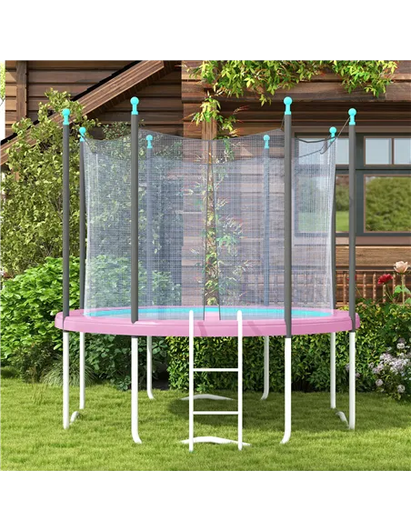 SPORTNOW 12FT Trampoline Spring Cover, Plastic Trampoline Pad Replacement with Elastic Cord, Waterproof, UV Resistant and Tear-R