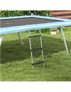 SPORTNOW Galvanised Steel Trampoline Ladder, 2 Steps/3 Steps Outdoor Trampoline Accessories for 6ft, 8ft, 10ft, 12ft, 13ft, 14ft 2