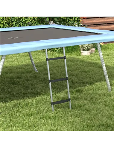 SPORTNOW Galvanised Steel Trampoline Ladder, 2 Steps/3 Steps Outdoor Trampoline Accessories for 6ft, 8ft, 10ft, 12ft, 13ft, 14ft