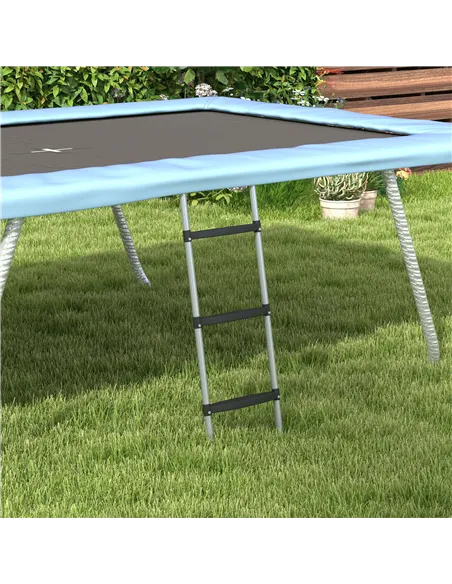 SPORTNOW Galvanised Steel Trampoline Ladder, 2 Steps/3 Steps Outdoor Trampoline Accessories for 6ft, 8ft, 10ft, 12ft, 13ft, 14ft