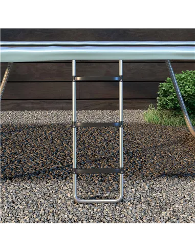 SPORTNOW Galvanised Steel Trampoline Ladder, 2 Steps/3 Steps Outdoor Trampoline Accessories for 6ft, 8ft, 10ft, 12ft, 13ft, 14ft
