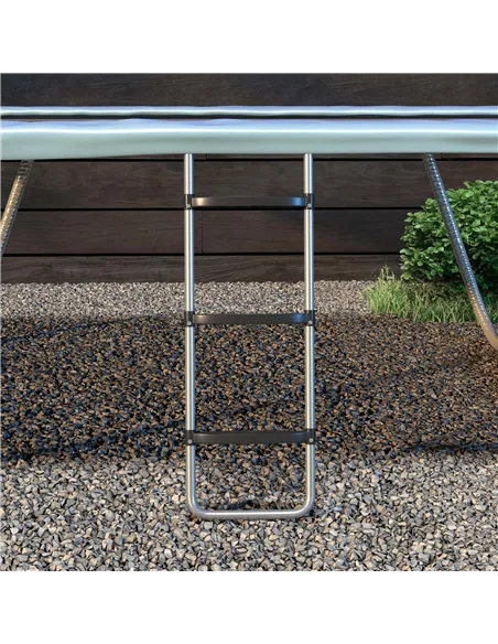 SPORTNOW Galvanised Steel Trampoline Ladder, 2 Steps/3 Steps Outdoor Trampoline Accessories for 6ft, 8ft, 10ft, 12ft, 13ft, 14ft