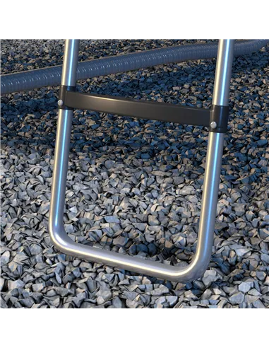 SPORTNOW Galvanised Steel Trampoline Ladder, 2 Steps/3 Steps Outdoor Trampoline Accessories for 6ft, 8ft, 10ft, 12ft, 13ft, 14ft