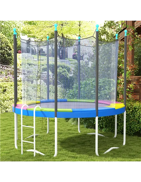 SPORTNOW 10FT Trampoline Spring Cover, Plastic Trampoline Pad Replacement with Elastic Cord, Waterproof, UV Resistant and Tear-R