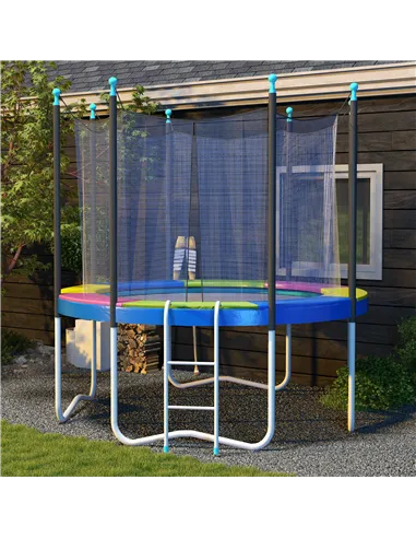 SPORTNOW 10FT Trampoline Spring Cover, Plastic Trampoline Pad Replacement with Elastic Cord, Waterproof, UV Resistant and Tear-R