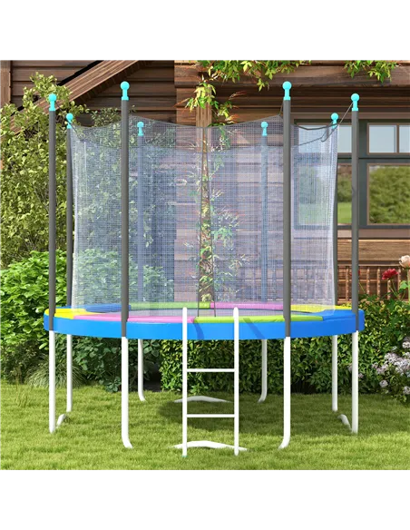 SPORTNOW 10FT Trampoline Spring Cover, Plastic Trampoline Pad Replacement with Elastic Cord, Waterproof, UV Resistant and Tear-R