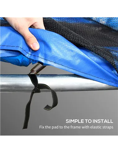 SPORTNOW 12FT Trampoline Spring Cover, Plastic Trampoline Pad Replacement with Elastic Cord, Waterproof, UV Resistant and Tear-R