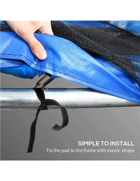 SPORTNOW 12FT Trampoline Spring Cover, Plastic Trampoline Pad Replacement with Elastic Cord, Waterproof, UV Resistant and Tear-R