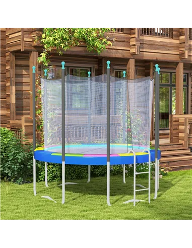 SPORTNOW 12FT Trampoline Spring Cover, Plastic Trampoline Pad Replacement with Elastic Cord, Waterproof, UV Resistant and Tear-R