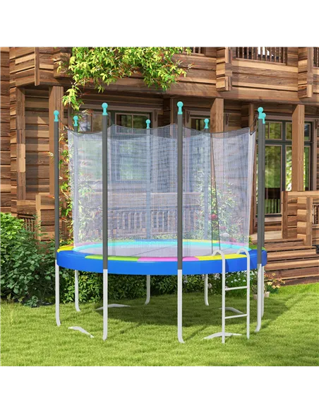 SPORTNOW 12FT Trampoline Spring Cover, Plastic Trampoline Pad Replacement with Elastic Cord, Waterproof, UV Resistant and Tear-R