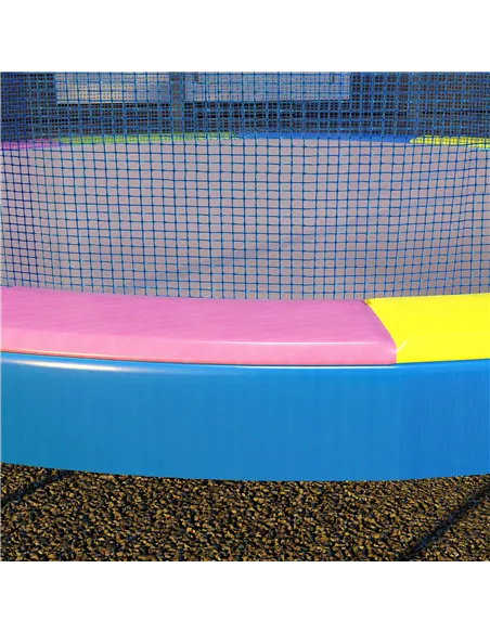 SPORTNOW 12FT Trampoline Spring Cover, Plastic Trampoline Pad Replacement with Elastic Cord, Waterproof, UV Resistant and Tear-R