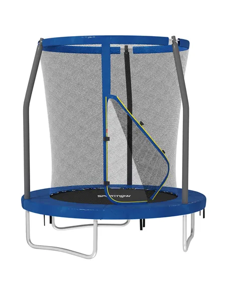 SPORTNOW 6ft Trampoline with Safety Enclosure Net, Steel Frame Outdoor Trampoline, with Edge, Safety Cover