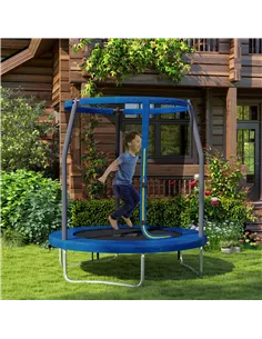 SPORTNOW 6ft Trampoline with Safety Enclosure Net, Steel Frame Outdoor Trampoline, with Edge, Safety Cover 2