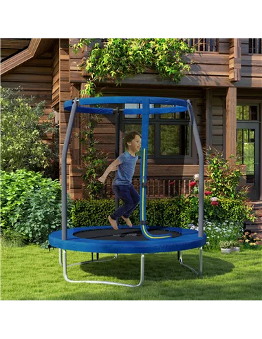 SPORTNOW 6ft Trampoline with Safety Enclosure Net, Steel Frame Outdoor Trampoline, with Edge, Safety Cover