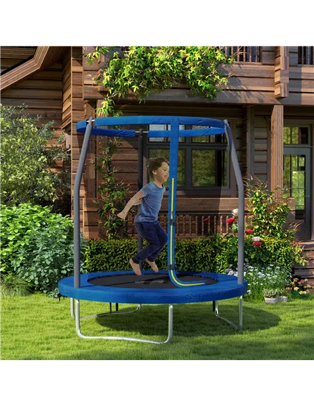 SPORTNOW 6ft Trampoline with Safety Enclosure Net, Steel Frame Outdoor Trampoline, with Edge, Safety Cover