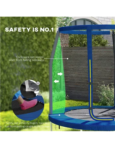 SPORTNOW 6ft Trampoline with Safety Enclosure Net, Steel Frame Outdoor Trampoline, with Edge, Safety Cover