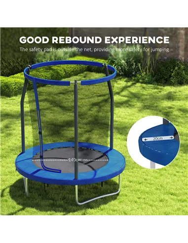 SPORTNOW 6ft Trampoline with Safety Enclosure Net, Steel Frame Outdoor Trampoline, with Edge, Safety Cover