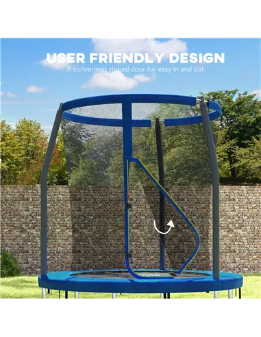 SPORTNOW 6ft Trampoline with Safety Enclosure Net, Steel Frame Outdoor Trampoline, with Edge, Safety Cover