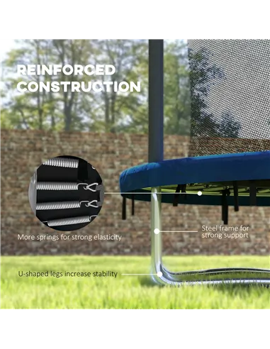 SPORTNOW 6ft Trampoline with Safety Enclosure Net, Steel Frame Outdoor Trampoline, with Edge, Safety Cover